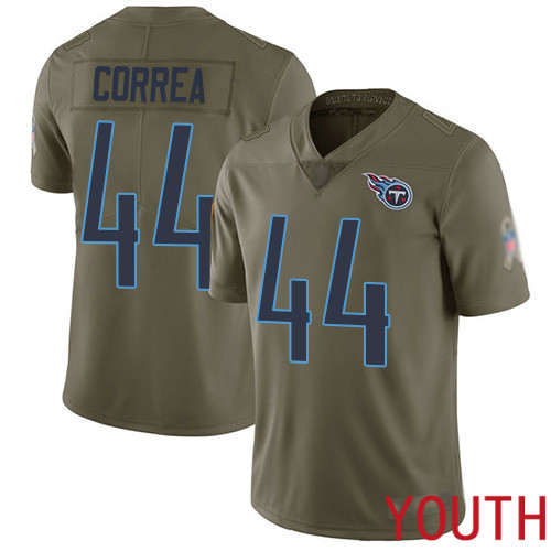 Tennessee Titans Limited Olive Youth Kamalei Correa Jersey NFL Football #44 2017 Salute to Service